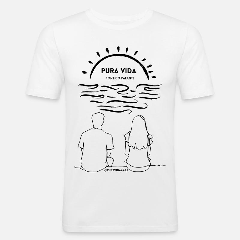 Thor Man Illustration mit Mjölnir Hammer - Männer Slim Fit T-Shirt - Weiß