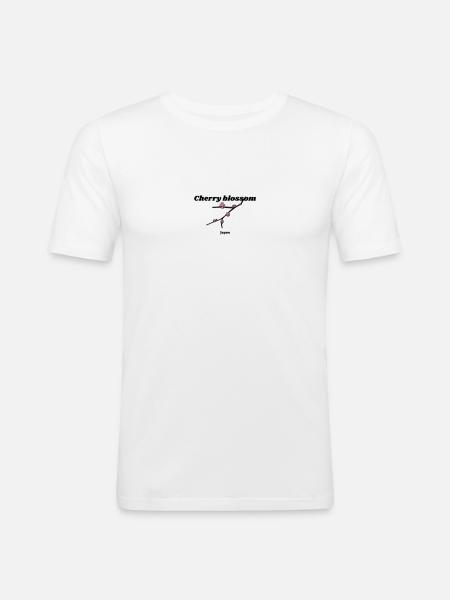 cherry blossom - Männer Slim Fit T-Shirt - Weiß