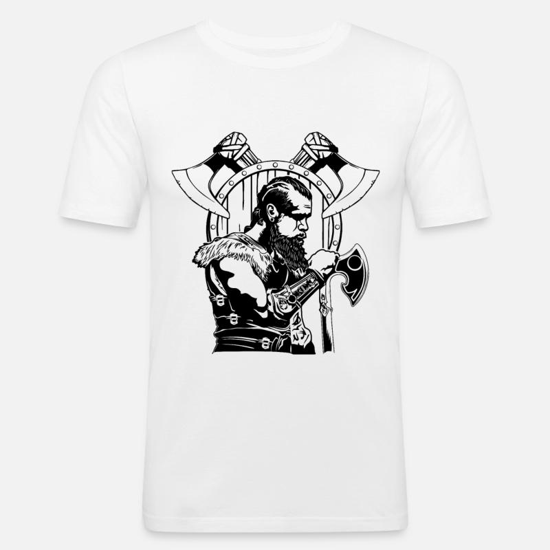 flokiaxt - Männer Slim Fit T-Shirt - Weiß