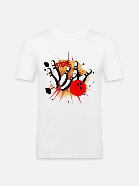 Bowling Strike - Men's Slim Fit T-Shirt - white