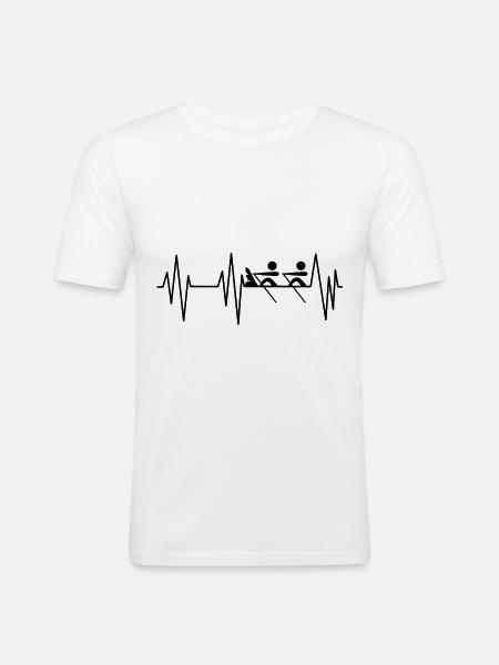 Rowing Heartbeat - Men's Slim Fit T-Shirt - white