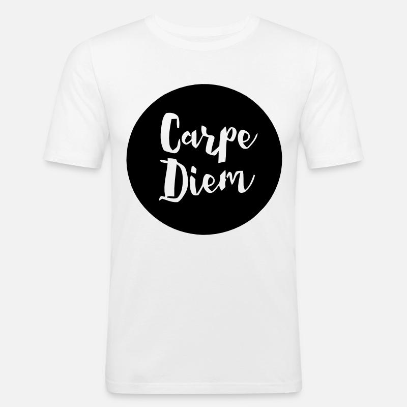 Carpe Diem - Männer Slim Fit T-Shirt - Weiß