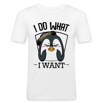 manchot - T-shirt près du corps Homme - blanc - Devant - Nik (191cm)