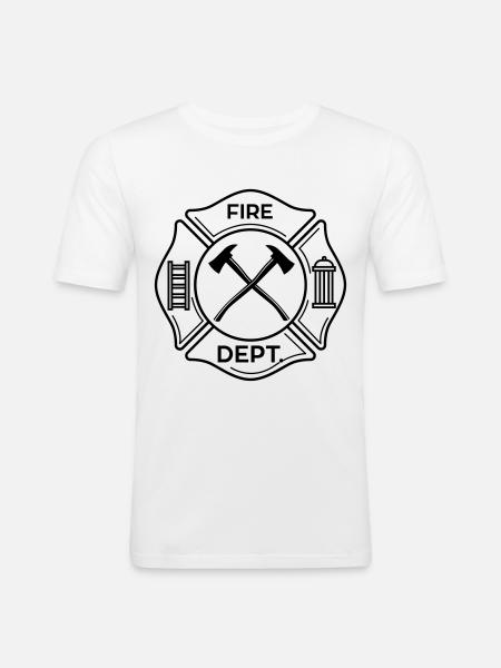 Caserne de pompiers - T-shirt près du corps Homme - blanc
