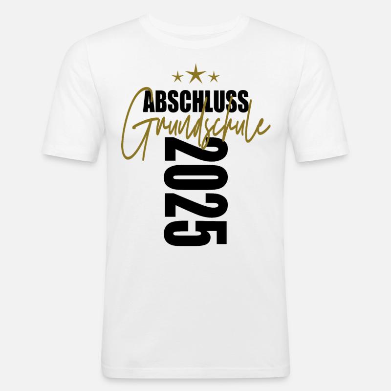 Abschluss 2025 Grundschule - Männer Slim Fit T-Shirt - Weiß