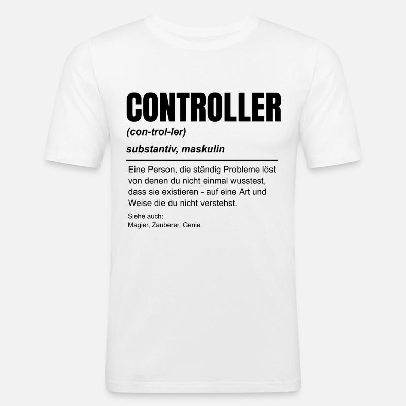Finanz Controller Rechnungswesen Beruf Idee - Männer Slim Fit T-Shirt - Weiß