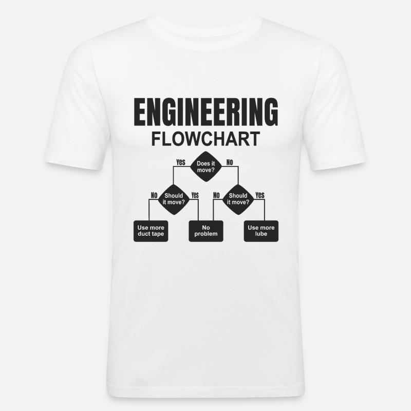 Engineering Flowchart Engineer - Men's Slim Fit T-Shirt - white