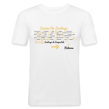 Camino de Santiago - Men's Slim Fit T-Shirt - white - Front - Nik (191cm)