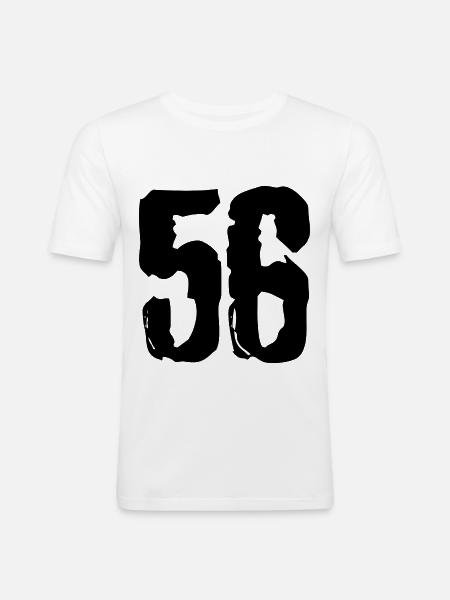 Maillot numéro 56 - T-shirt près du corps Homme - blanc