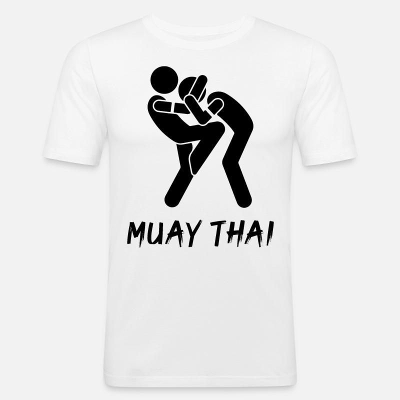 Muay Thai - Männer Slim Fit T-Shirt - Weiß