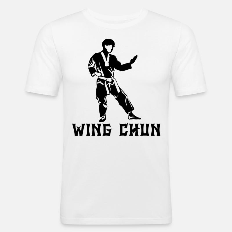 Wing Chun - Männer Slim Fit T-Shirt - Weiß