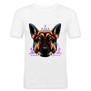 German shepherd dog - Men's Slim Fit T-Shirt - white - Front - Nik (191cm)