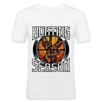 hunt - Men's Slim Fit T-Shirt - white - Front - Nik (191cm)