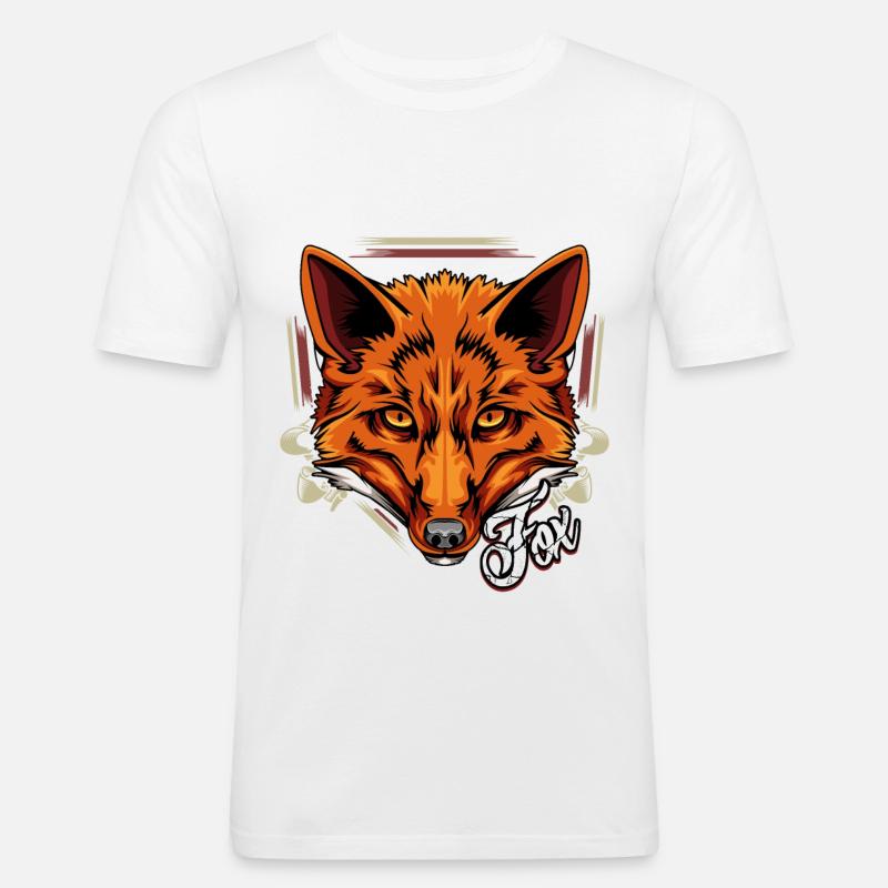 Fuchs - Männer Slim Fit T-Shirt - Weiß