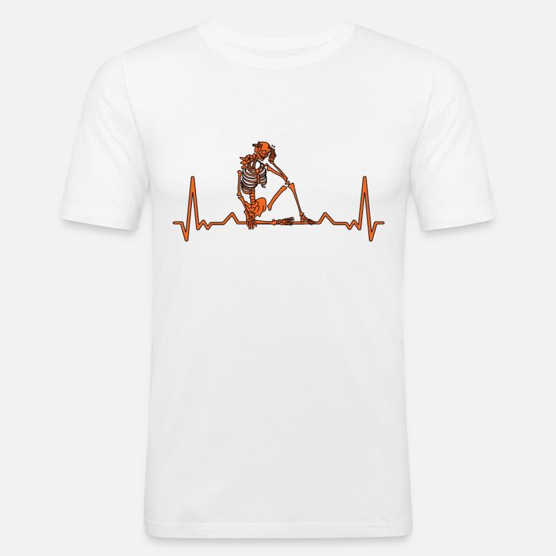 Herzfrequenz vom Skelett - Männer Slim Fit T-Shirt - Weiß