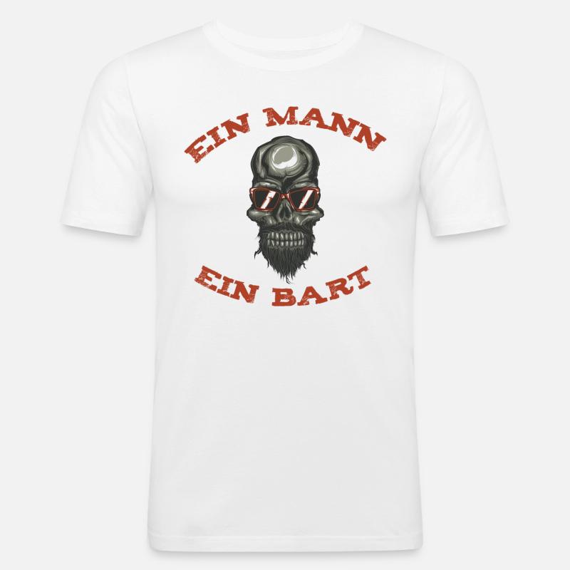 Ein Mann ein Bart - Männer Slim Fit T-Shirt - Weiß