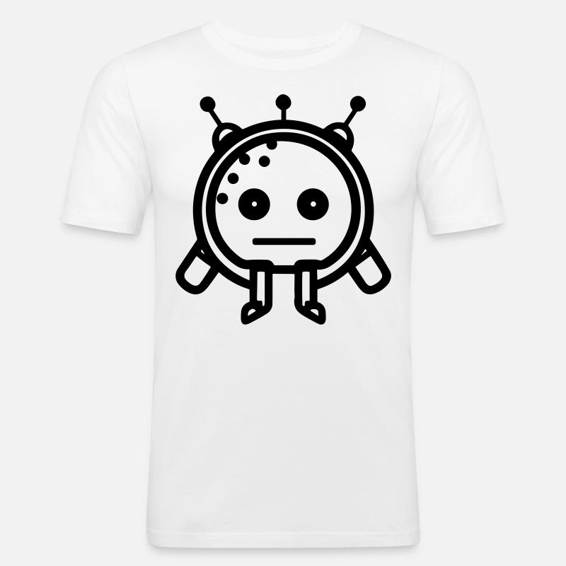 Kleiner Roboter - Männer Slim Fit T-Shirt - Weiß
