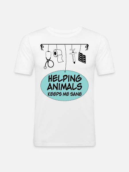 Veterinarian Veterinary Assistant - Männer Slim Fit T-Shirt - Weiß
