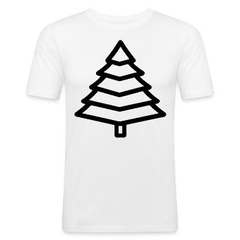 Sapin de Noël - T-shirt près du corps Homme - blanc - Devant - Nik (191cm)