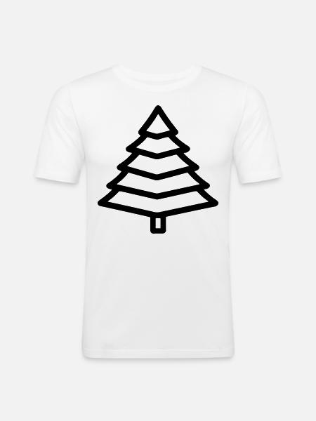 Weihnachtsbaum - Männer Slim Fit T-Shirt - Weiß