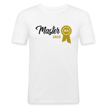 Master 2025 Master's Degree Graduation Graduation - Men's Slim Fit T-Shirt - white - Front - Nik (191cm)