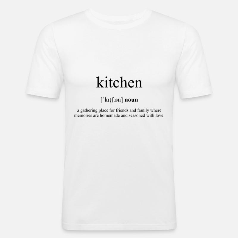 Kitchen | Küche Definition Dictionary - Männer Slim Fit T-Shirt - Weiß