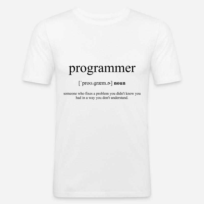 Programmer (Programmierer) Definition Dictionary - Männer Slim Fit T-Shirt - Weiß