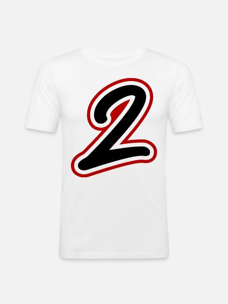 2 Zahl symbol - Männer Slim Fit T-Shirt - Weiß