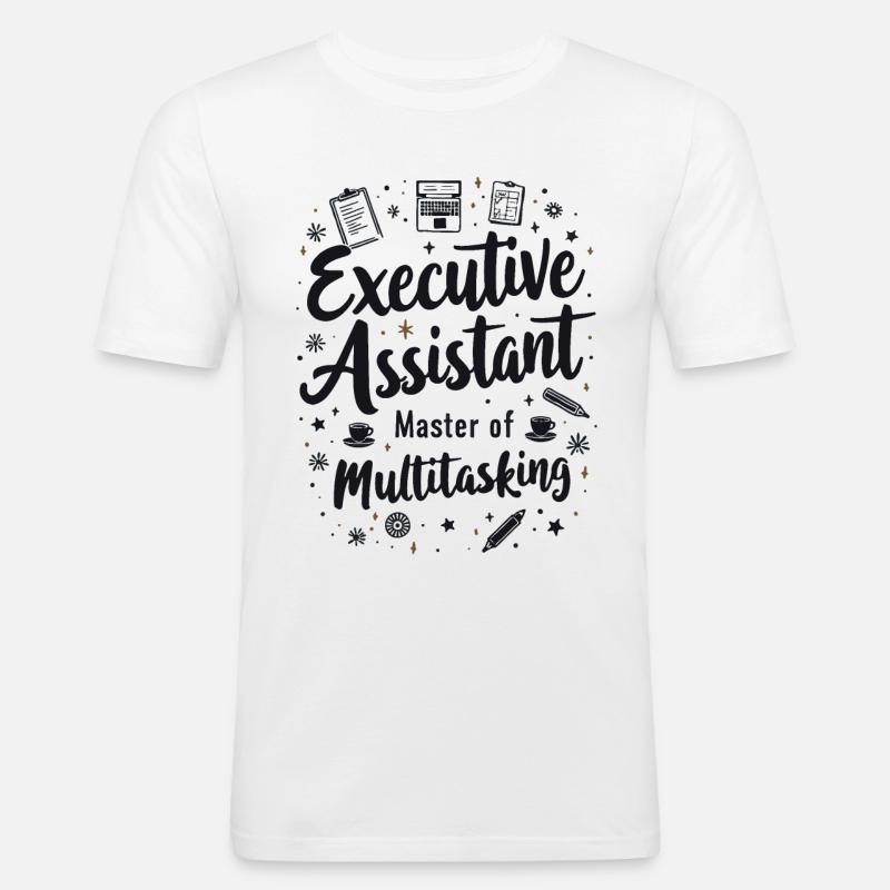 Assistent der Geschäftsführung Multitasking Expert - Männer Slim Fit T-Shirt - Weiß