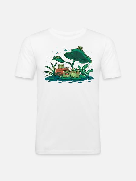 Froggy Friends - Men's Slim Fit T-Shirt - white