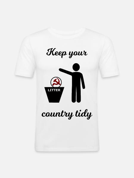 Socialism and Capitalism Funny - Men's Slim Fit T-Shirt - white