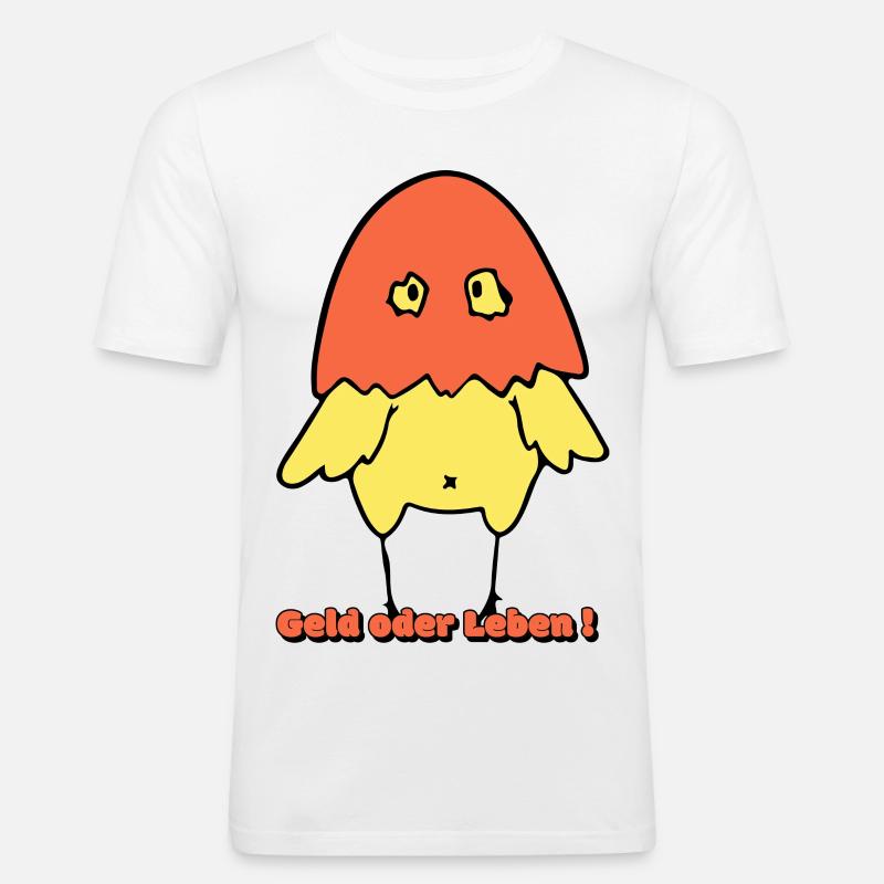 Geld oder Leben!  - Männer Slim Fit T-Shirt - Weiß