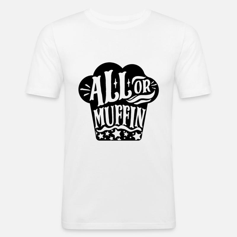 Muffin Backen Bäcker - Männer Slim Fit T-Shirt - Weiß
