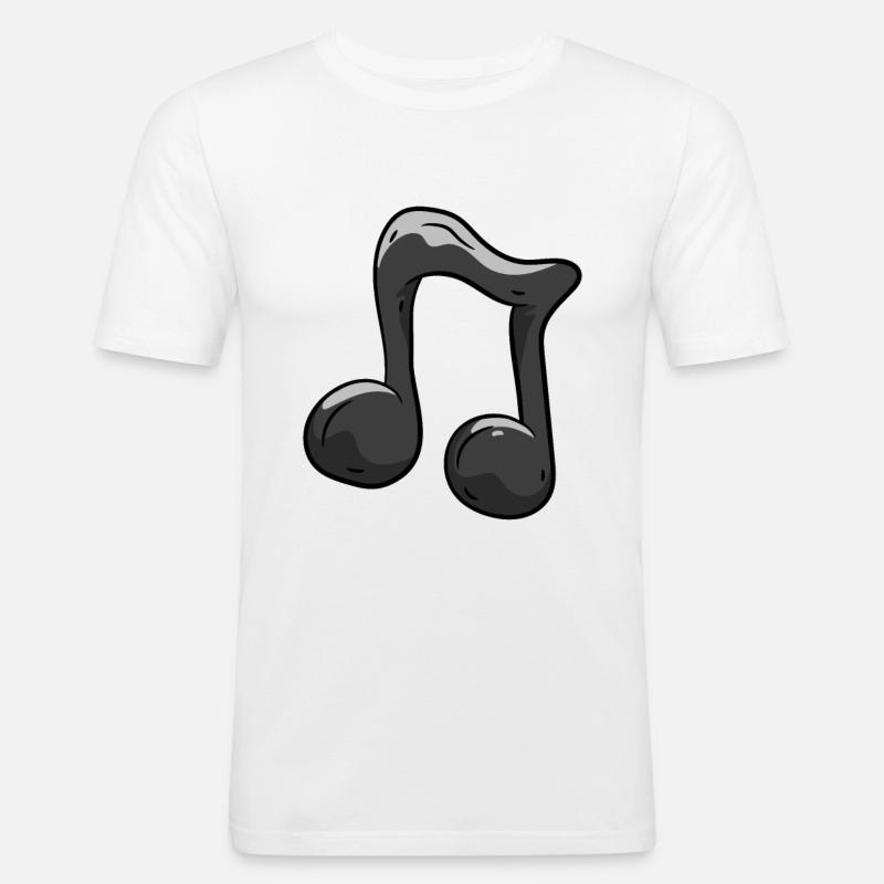 Nota musicale - Maglietta aderente da uomo - bianco