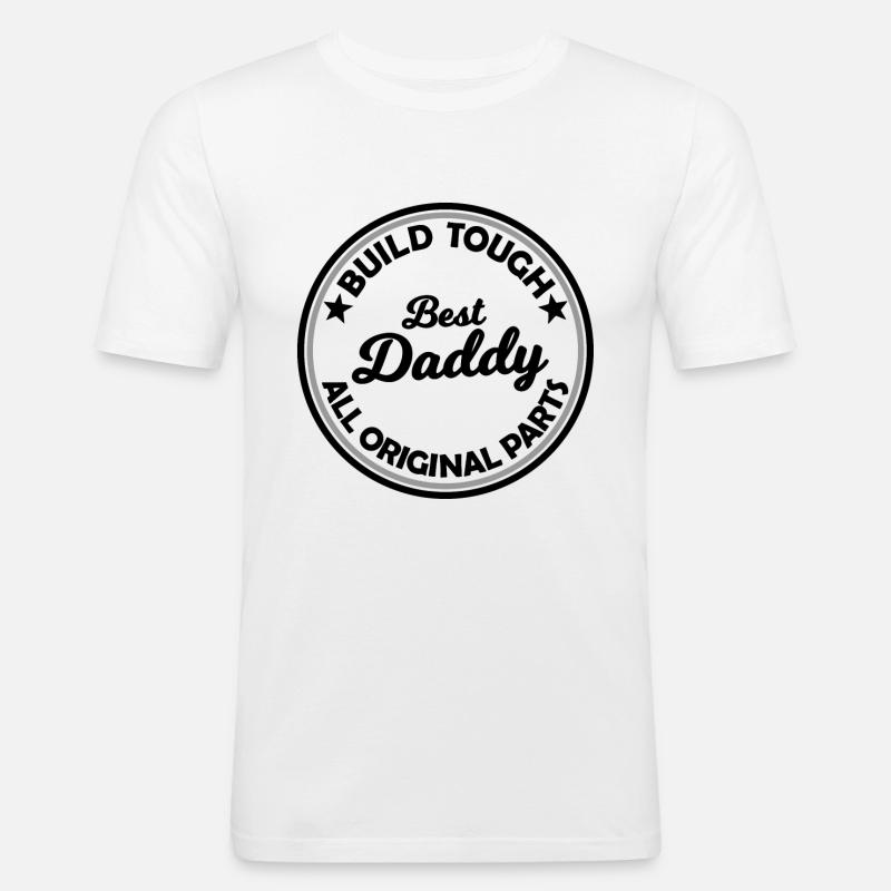 Der beste Daddy - Männer Slim Fit T-Shirt - Weiß