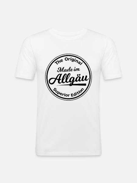 Zuhause im Allgäu - Männer Slim Fit T-Shirt - Weiß