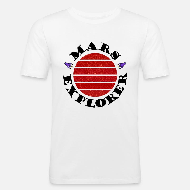 Die Entdecker des Mars - Männer Slim Fit T-Shirt - Weiß