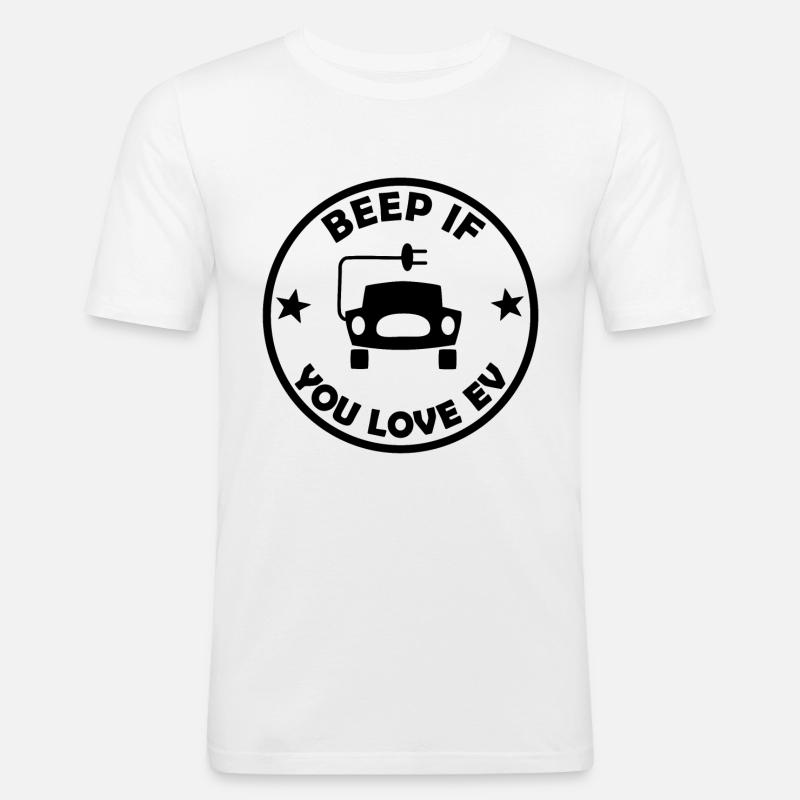 Die E Auto Fans - Männer Slim Fit T-Shirt - Weiß