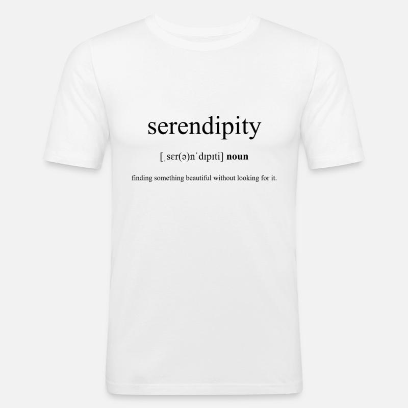 Serendipity (Entdeckung) Definition Dictionary - Männer Slim Fit T-Shirt - Weiß