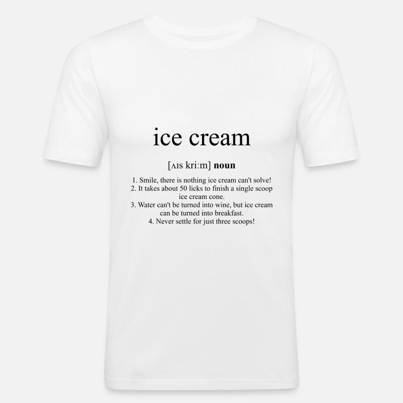 Ice Cream (Eis) - Männer Slim Fit T-Shirt - Weiß