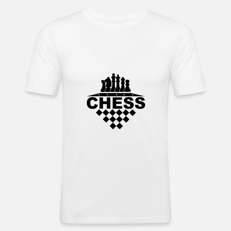 Schach - Männer Slim Fit T-Shirt - Weiß