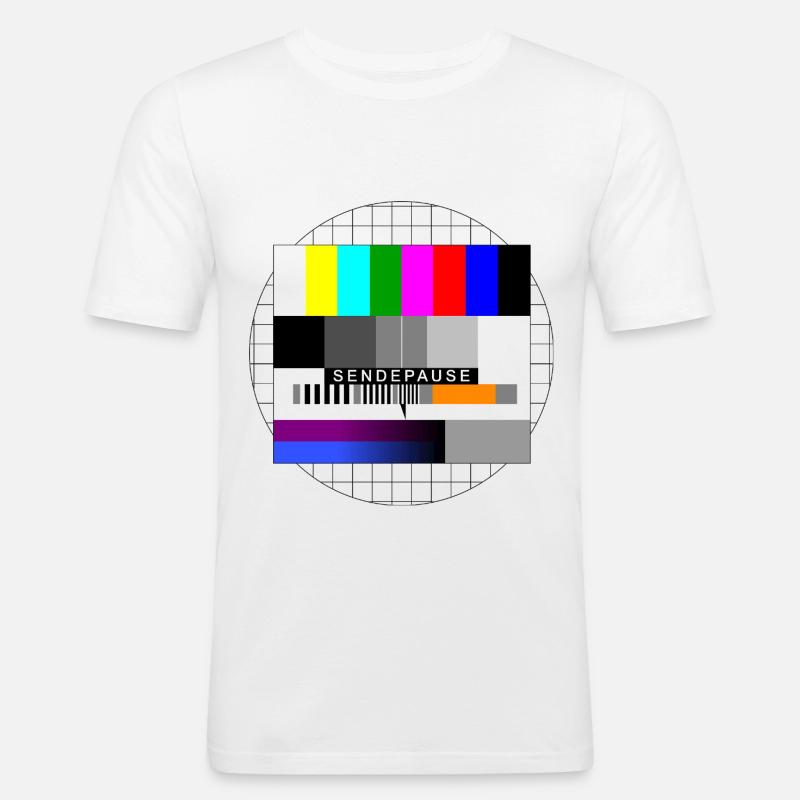 Broadcast Deadline Test Pattern - Men's Slim Fit T-Shirt - white