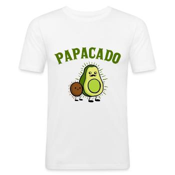 Papacado Papa Vater Baby - Männer Slim Fit T-Shirt - Weiß - Vorne - Nik (191cm)