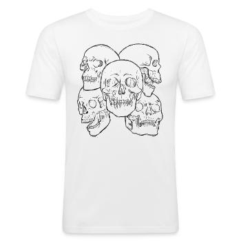Art Academia Aesthetic Gothic Skull Goth Skulls - Männer Slim Fit T-Shirt - Weiß - Vorne - Nik (191cm)