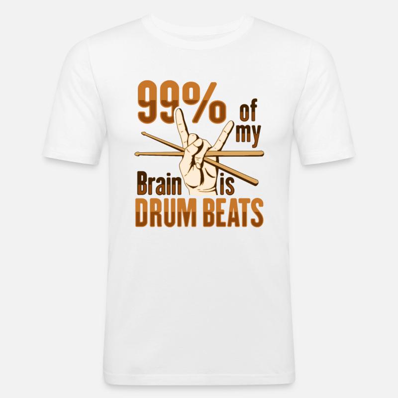 Drum Set Percussion Design - Männer Slim Fit T-Shirt - Weiß
