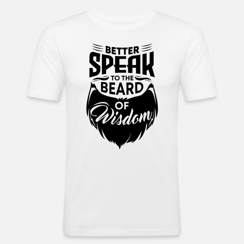 Bärtiger Kerl Gesichtsbehaarung Schnurrbart Bart - Männer Slim Fit T-Shirt - Weiß