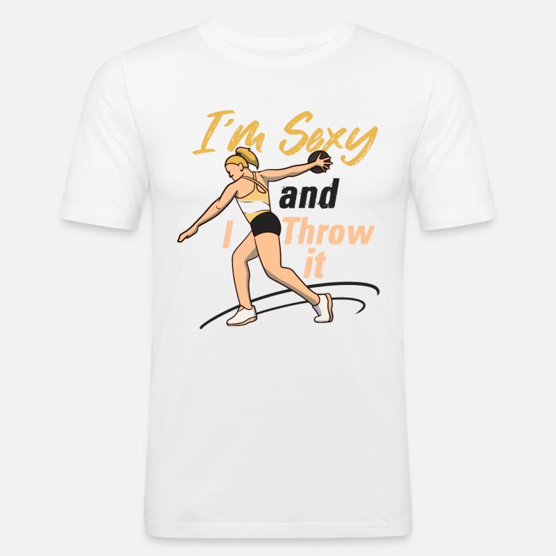 Leichtathletik Leichtathletik Wurf Athlet - Männer Slim Fit T-Shirt - Weiß