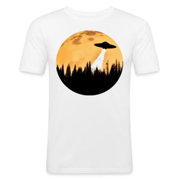 ufo - Men's Slim Fit T-Shirt - white - Front - Nik (191cm)