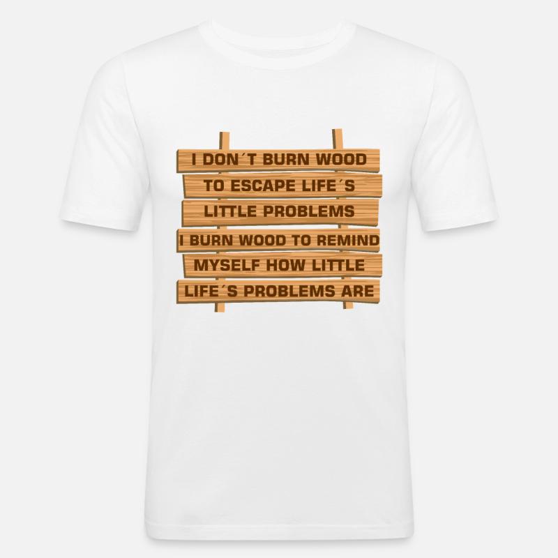 Pyrographie Holzbrennen Pyrograph Holzbrenner - Männer Slim Fit T-Shirt - Weiß