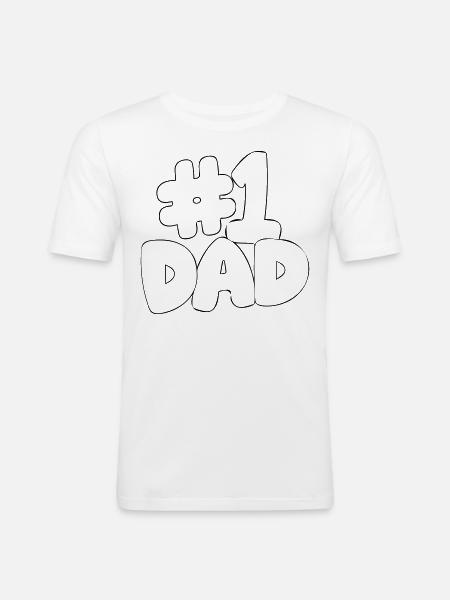 Dad number 1 - Men's Slim Fit T-Shirt - white